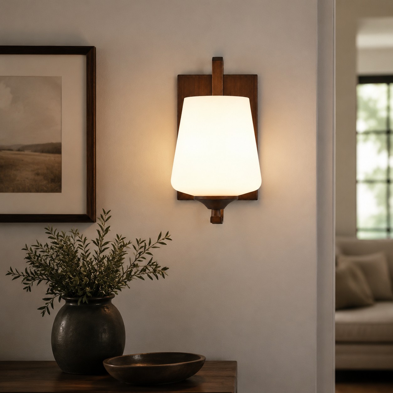 Frosted glass shade close view