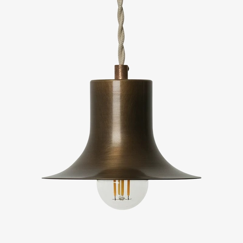 Antique brass textured mini pendant light