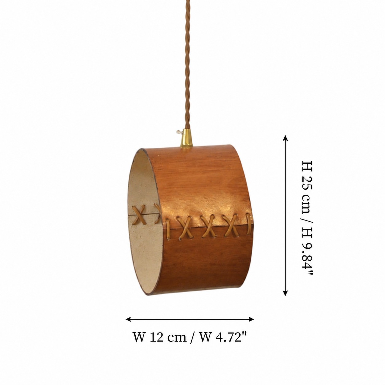 Large leather pendant size: W 12 cm and H 25 cm