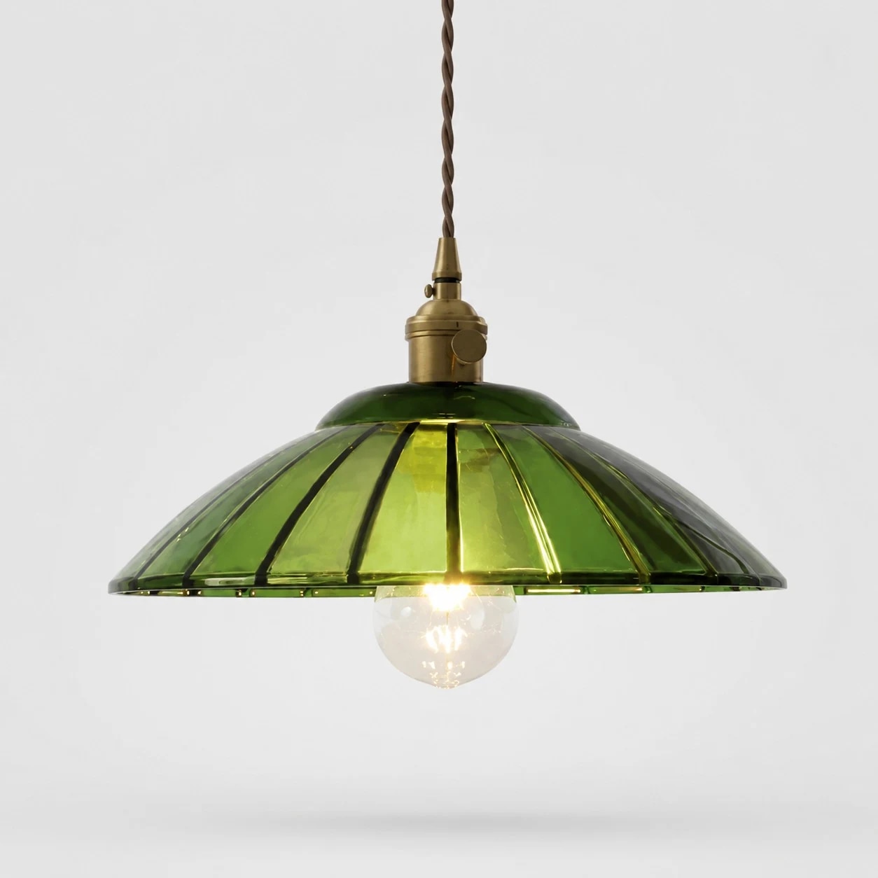 Green glass pendant fixture