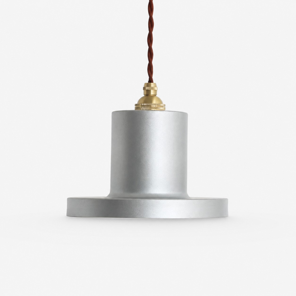 Painted matte silver + brass lamp holder