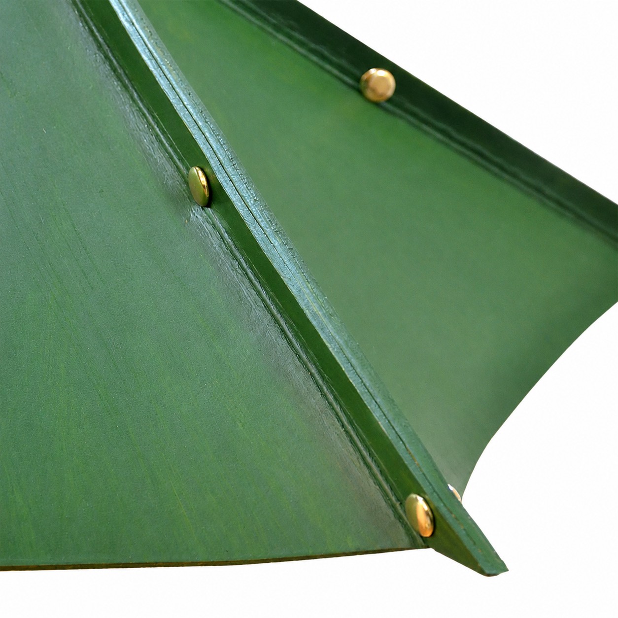 Green leather shade seam detail