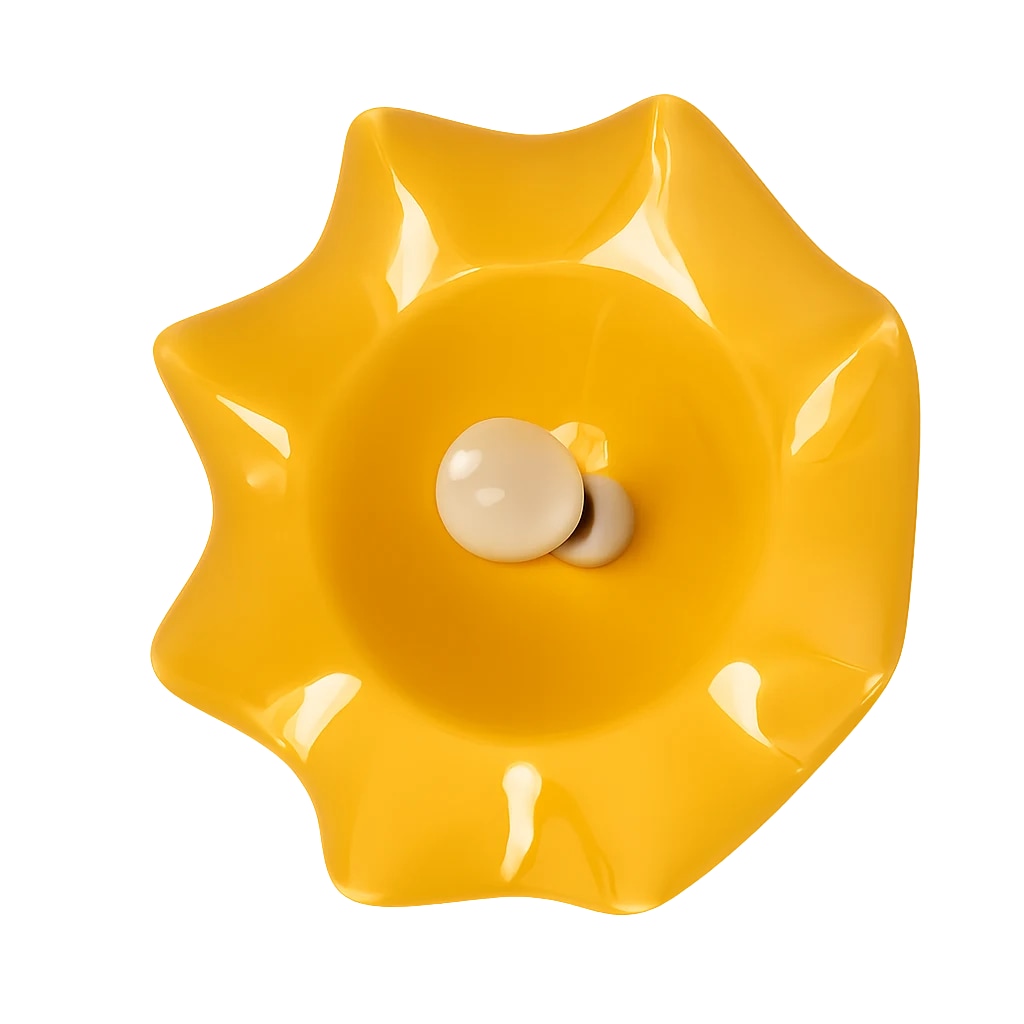 Wavy ceramic shade top view
