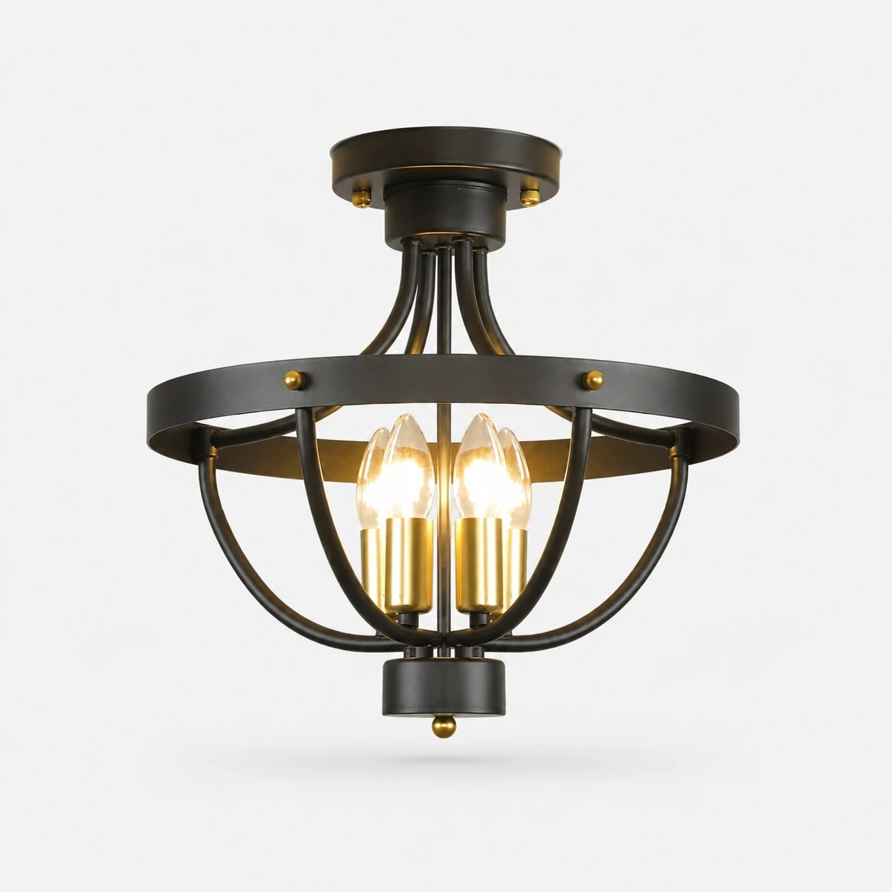 Black semi flush mount option