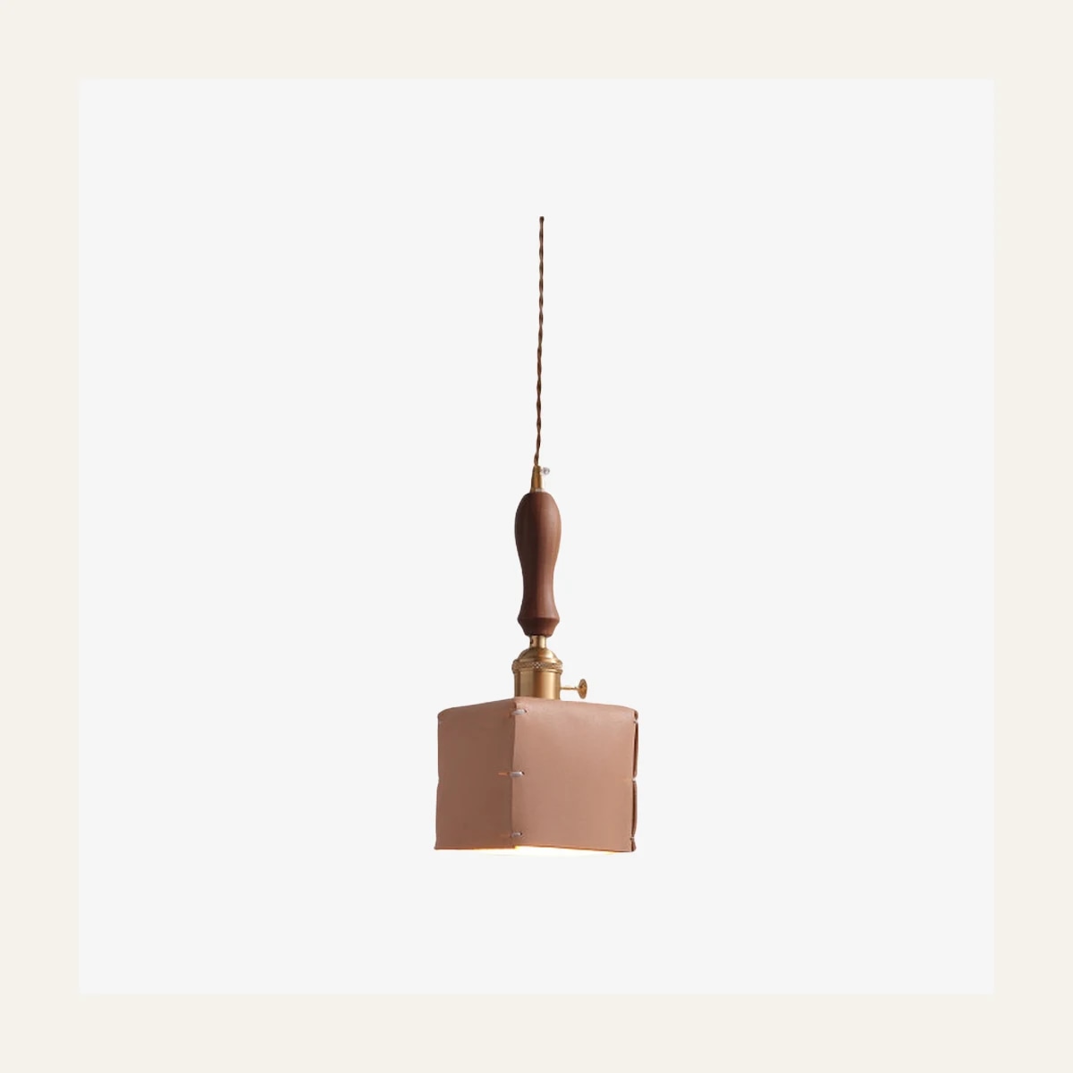 Style C primary color square leather pendant light