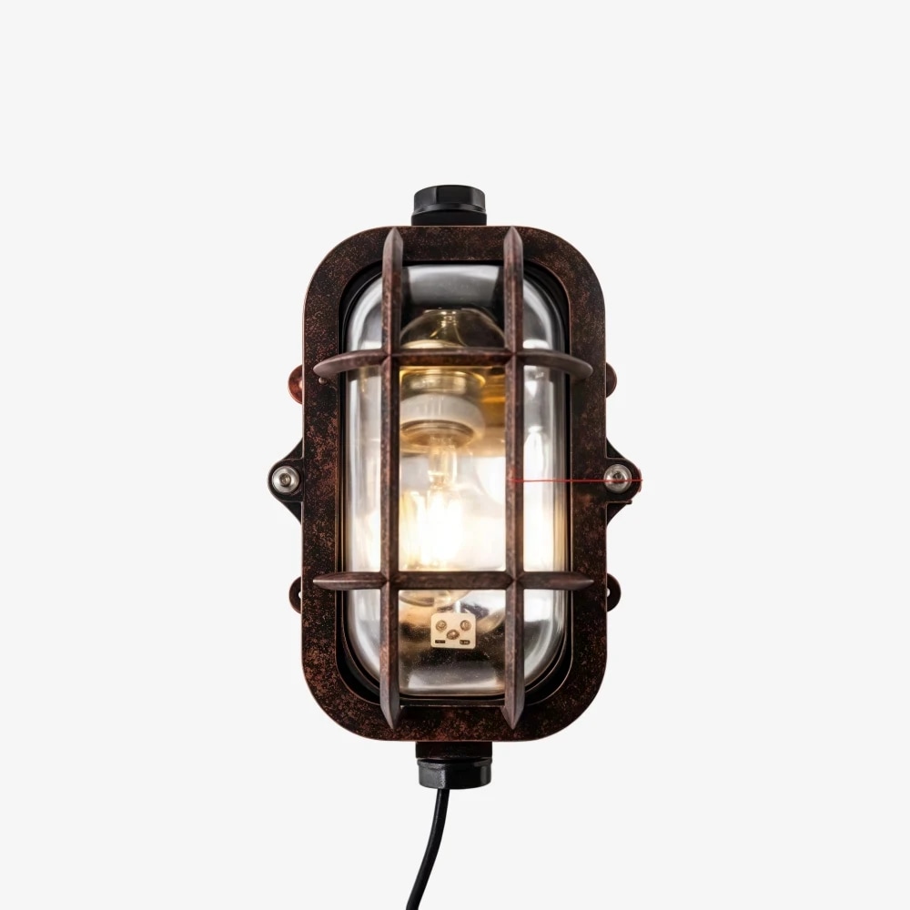 Style A red finish wall lamp
