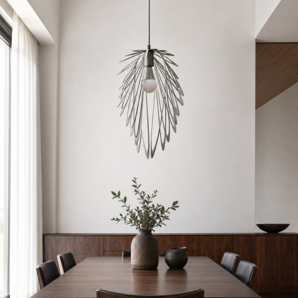Metal Feather Pendant Lamp dining room scene