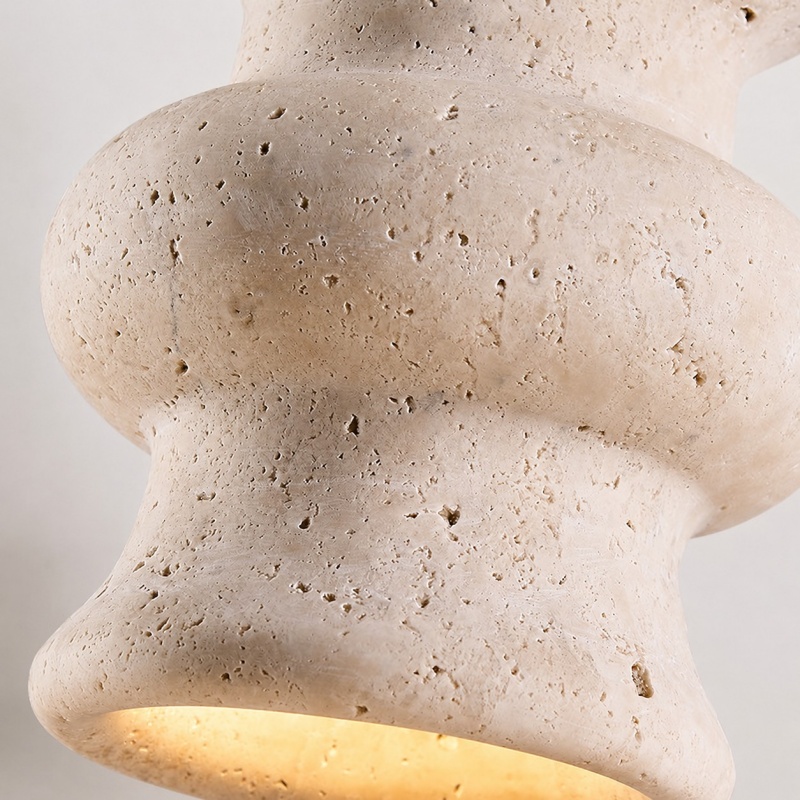 Natural beige stone texture on the pendant shade