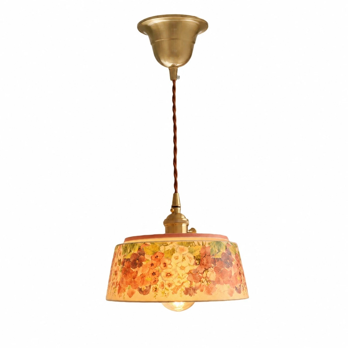 Single floral ceramic pendant light option