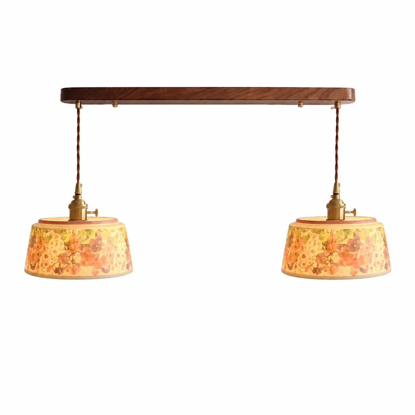 Two-light floral ceramic bar pendant option