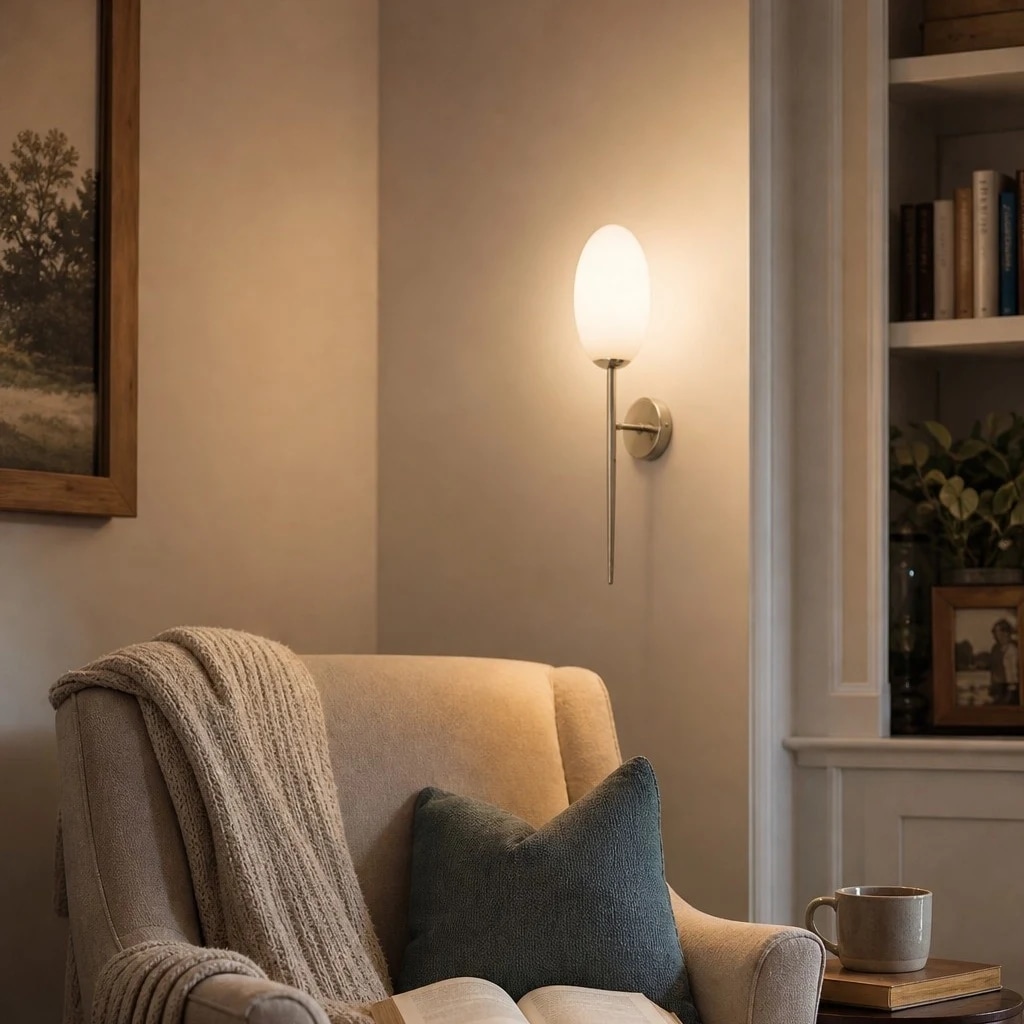 Milk glass wall sconce room scene