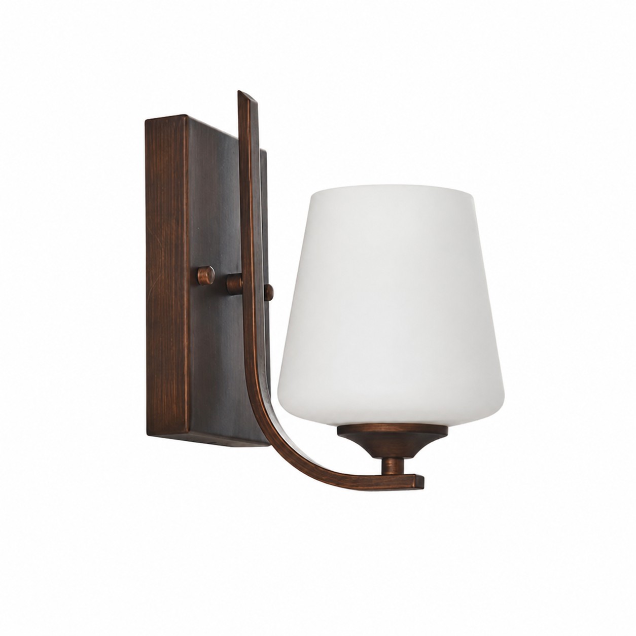 White background frosted glass wall sconce