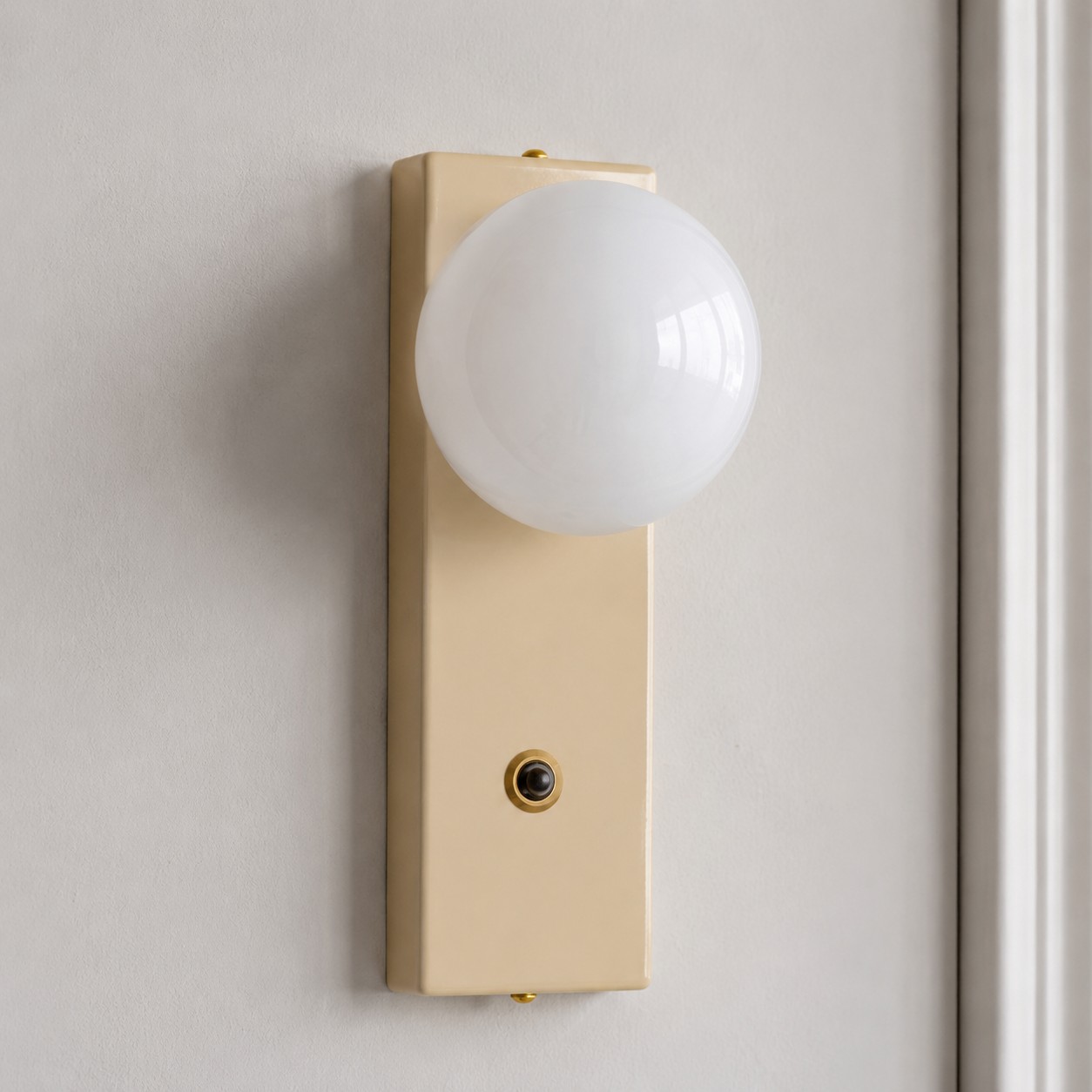 Retro Cream Glass Globe Wall Sconce for Bedrooms