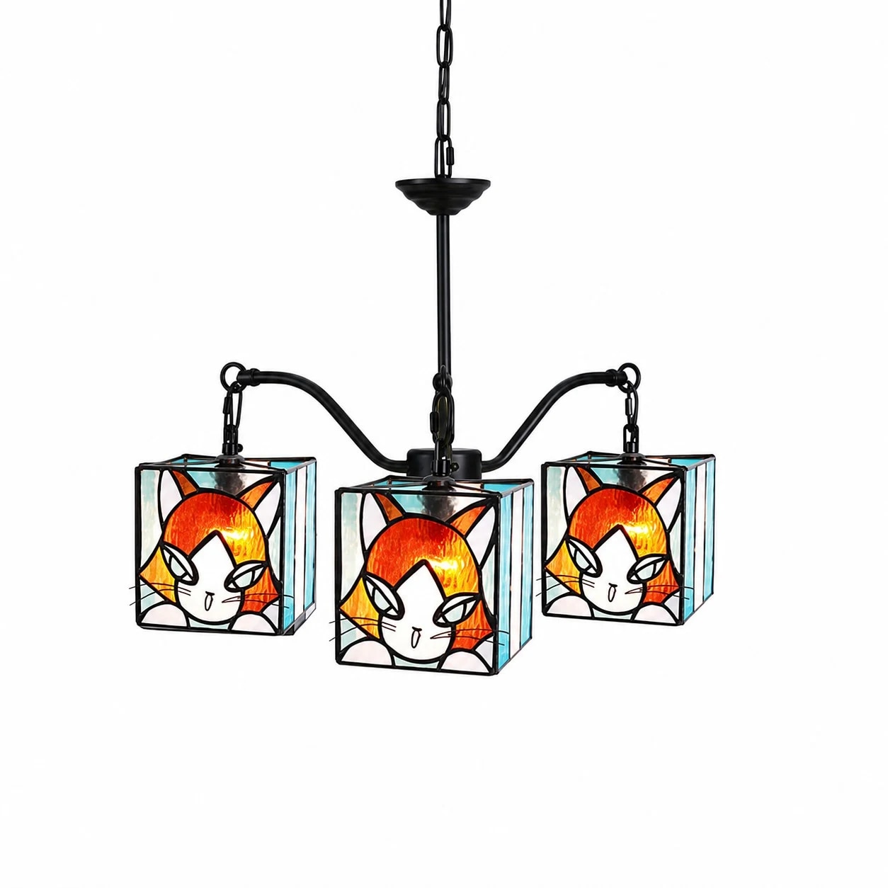 Amber Orange Branch 3-light chandelier 58 cm × 53 cm / 22.8″ × 20.9″