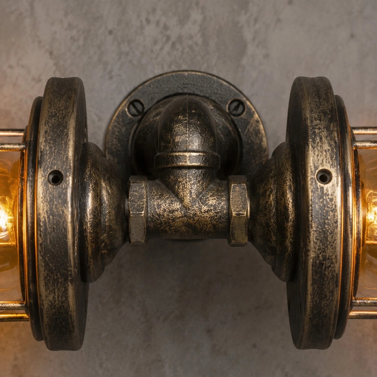 Wall sconce finish and bulb detail
