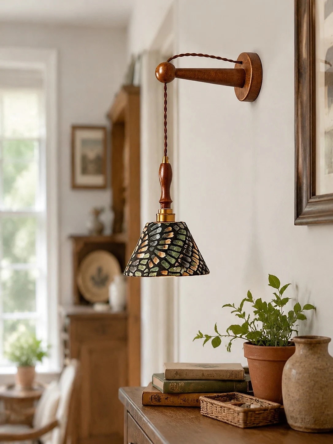 French vintage wall sconce shown in a home interior