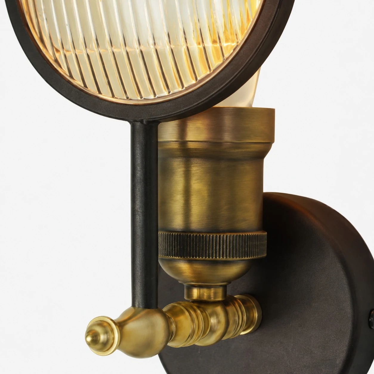 Ribbed glass chandelier detail