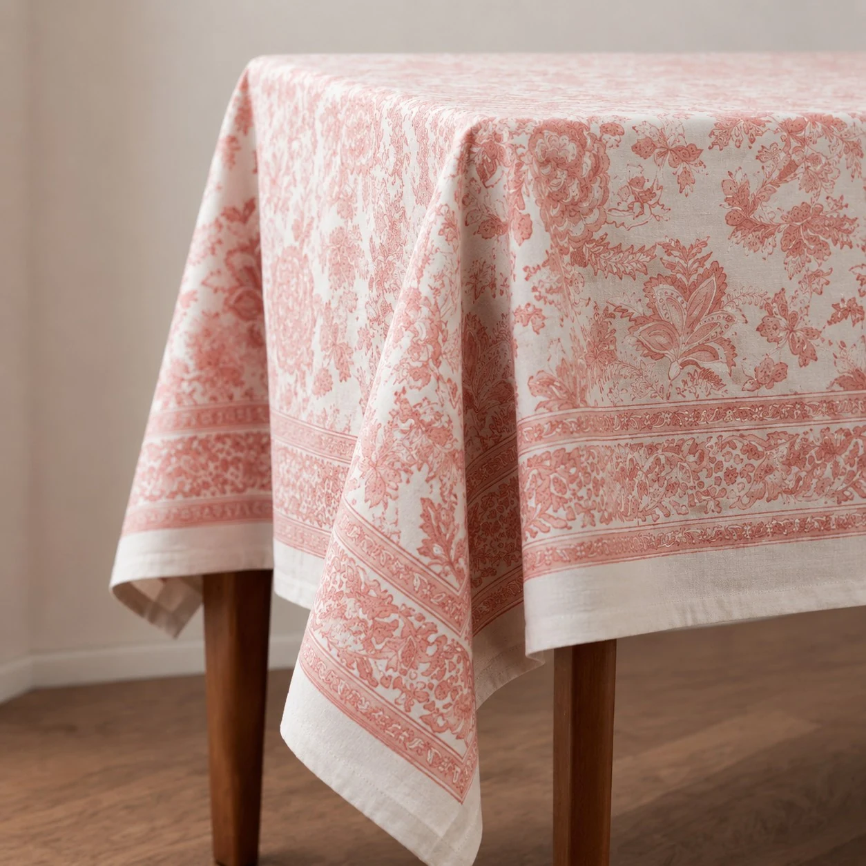 Woven texture with a softened floral border