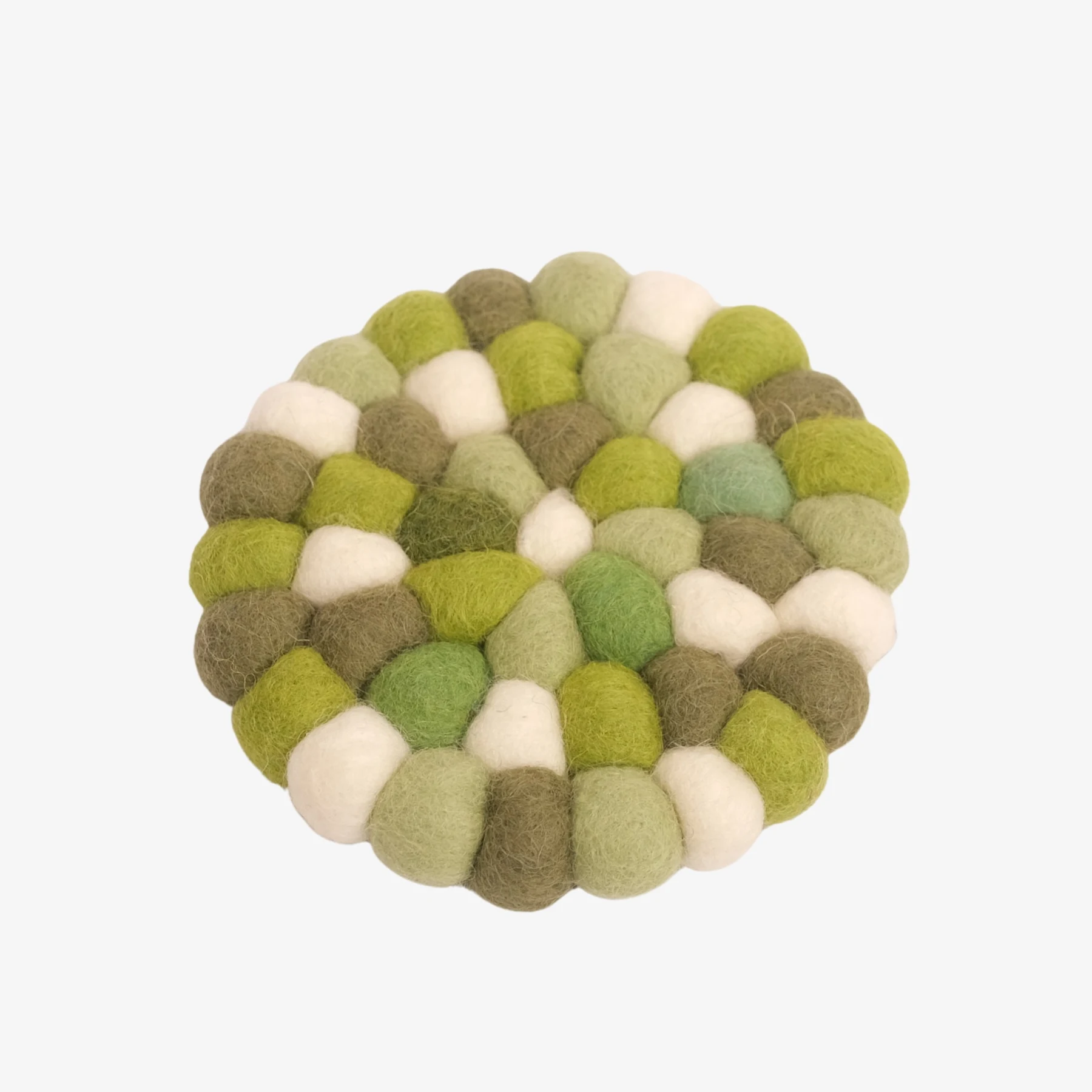 Posavasos de fieltro hecho a mano color marfil musgo