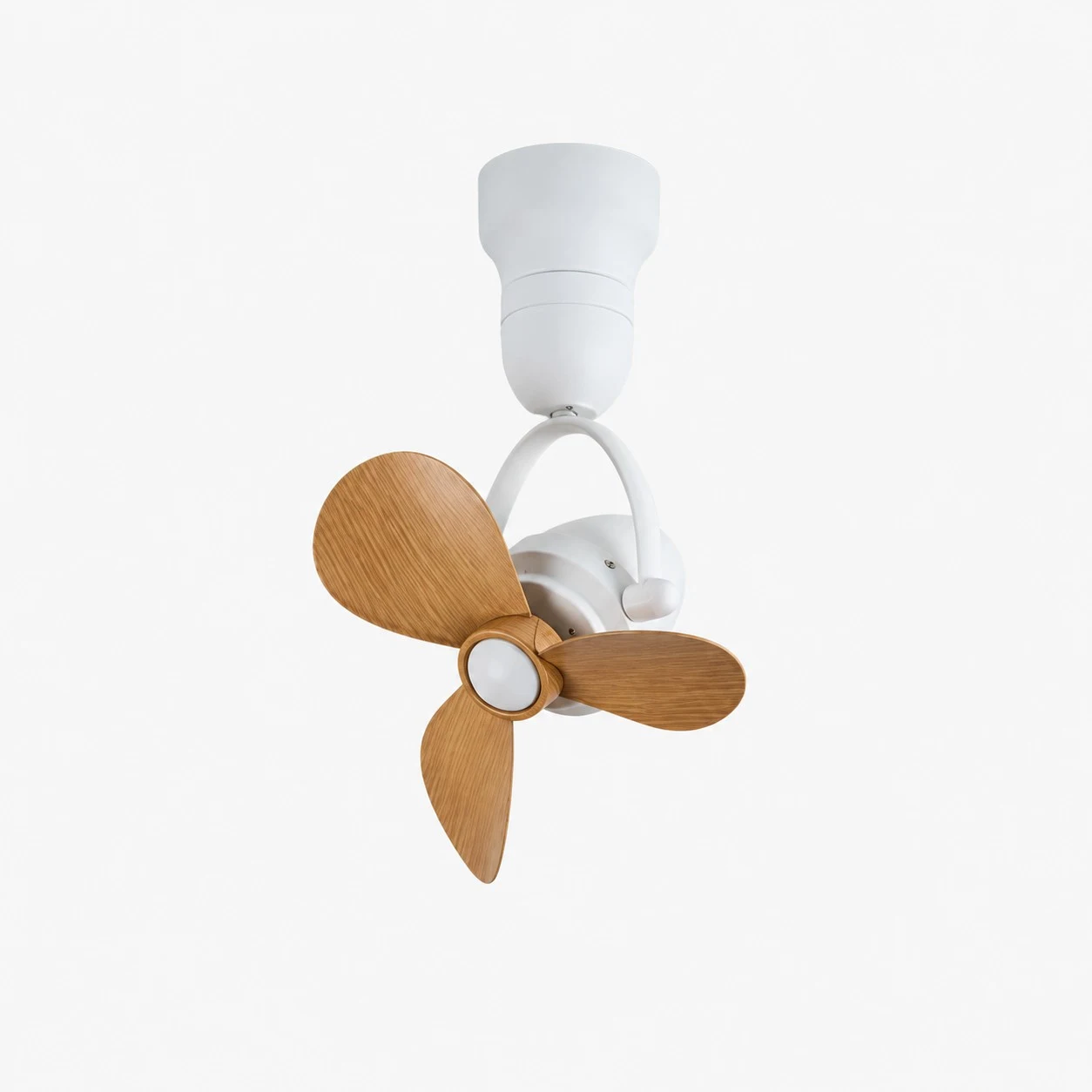 White with Light Wood Ceiling Mount small ceiling fan