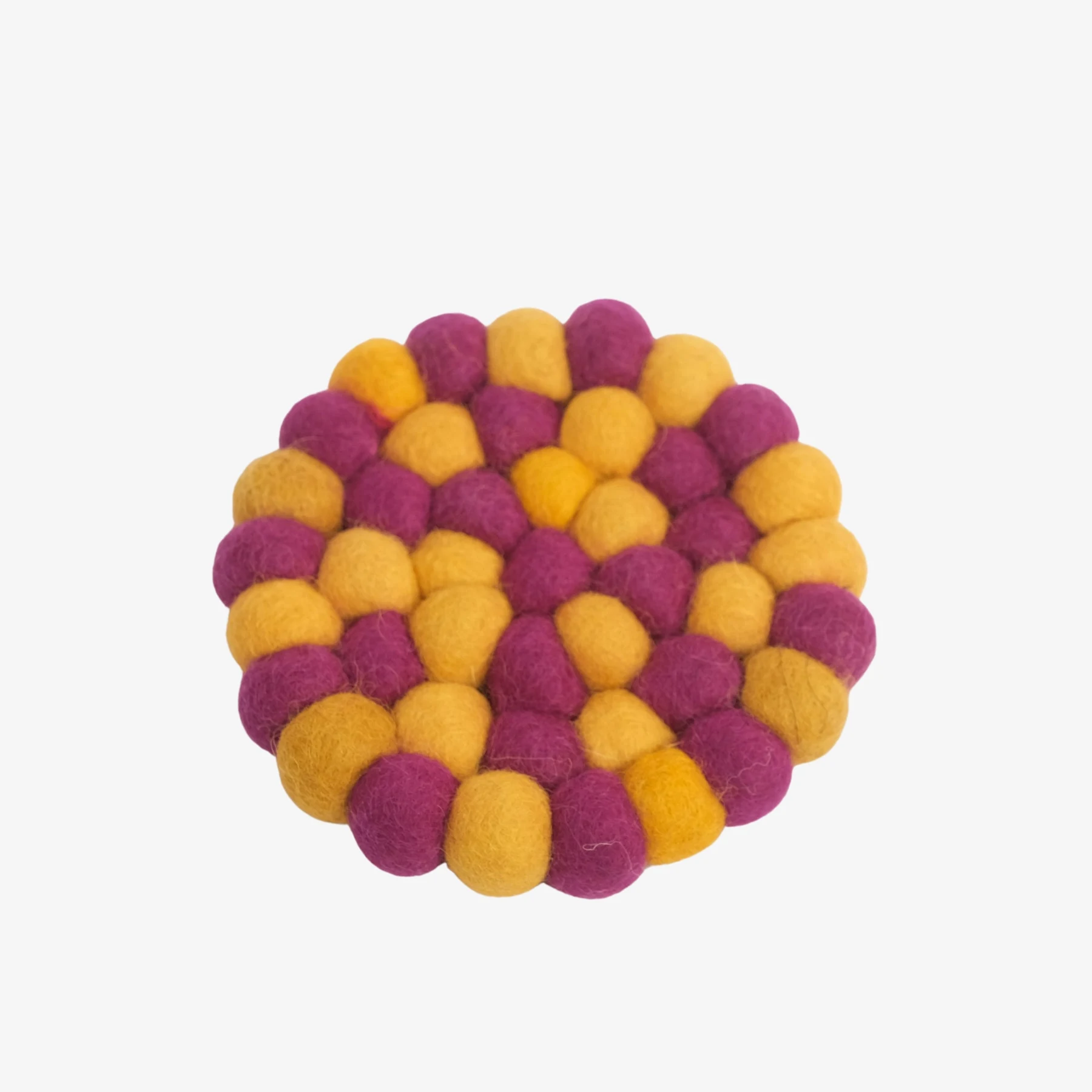 Posavasos de fieltro hecho a mano color ciruela caléndula
