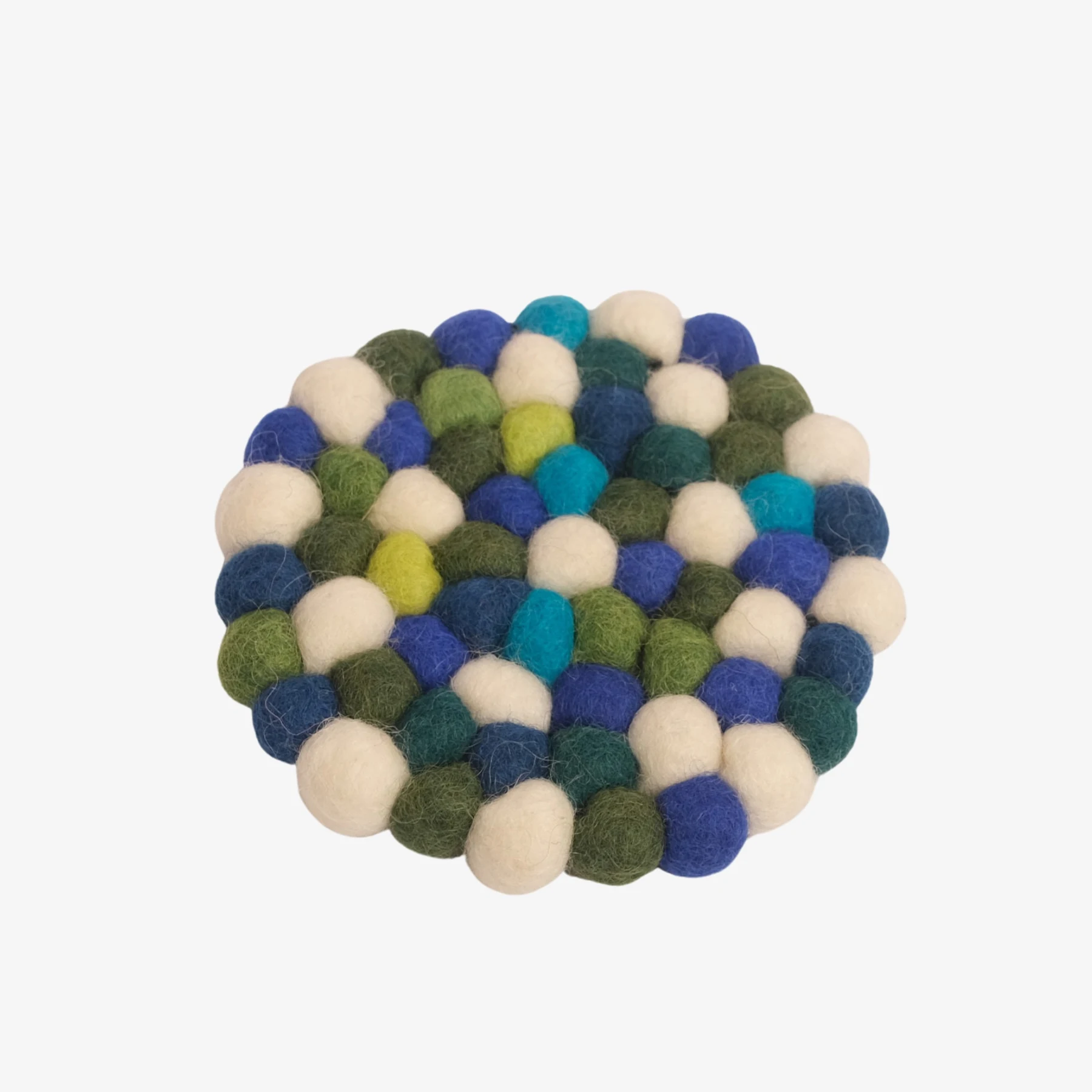 Posavasos de fieltro azul marino multicolor hecho a mano