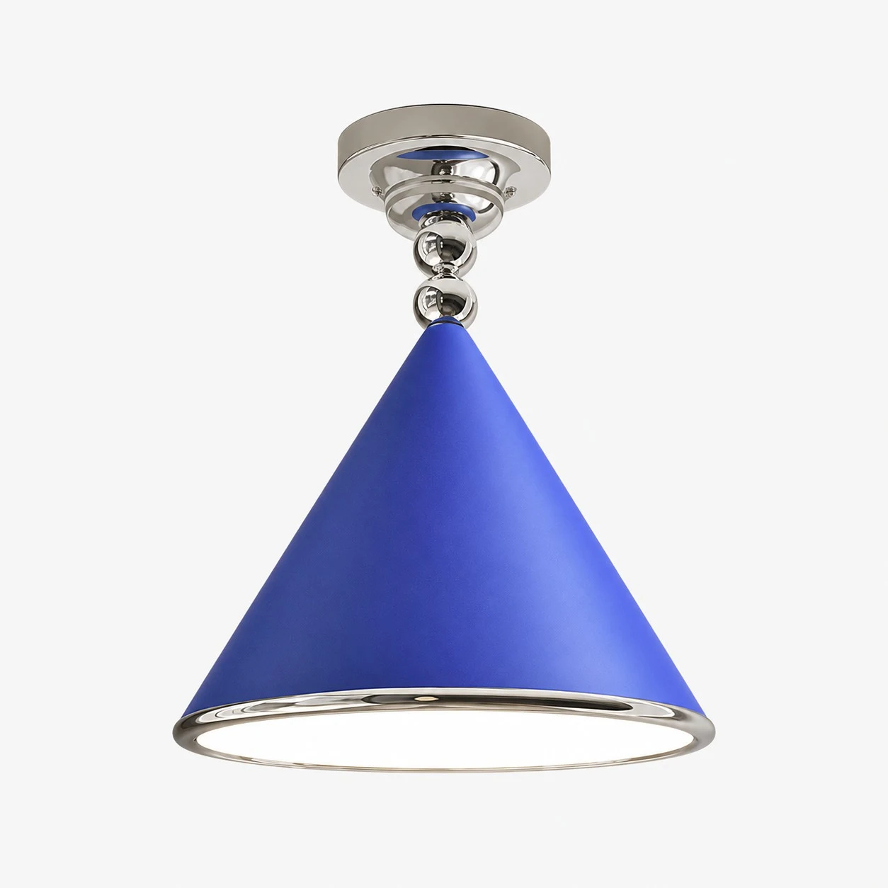 Blau + Chrom 40 cm / 15,7 Zoll Deckenleuchte