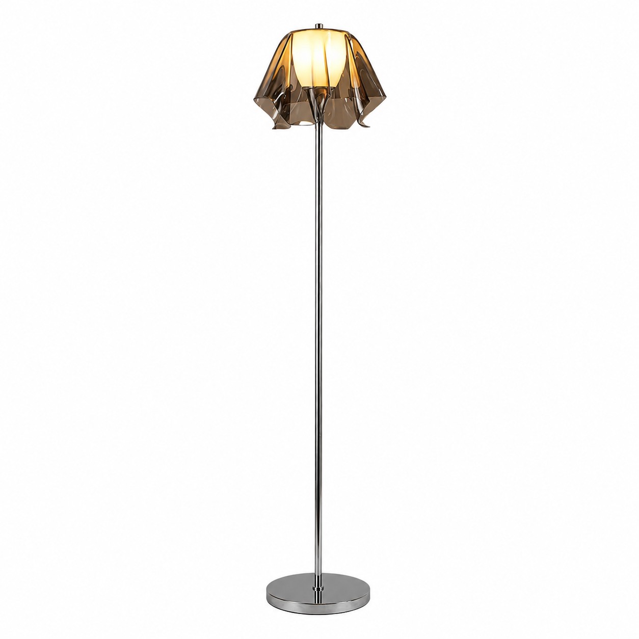 Stehlampe aus rauchgrauem Acryl