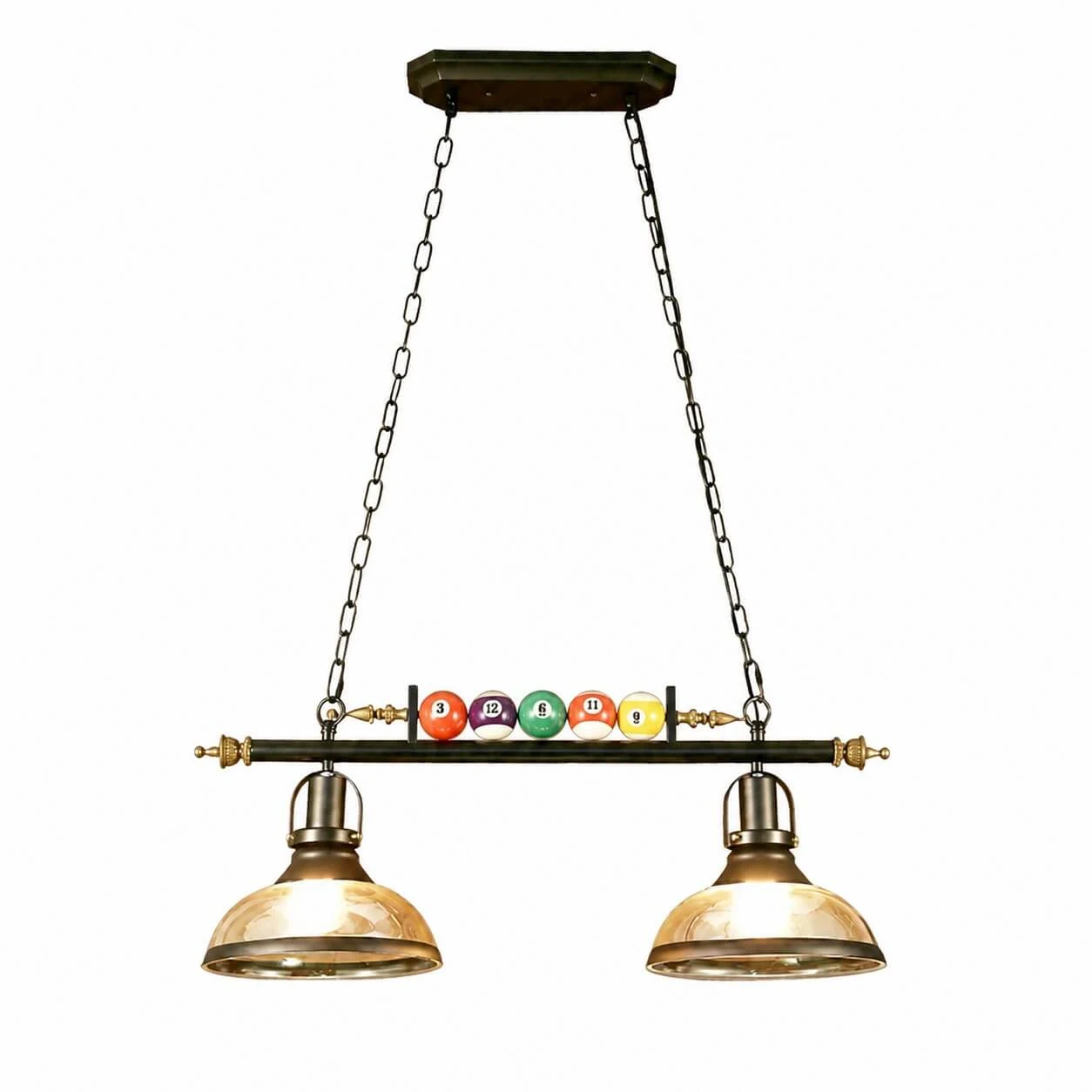 Double-head glass chandelier