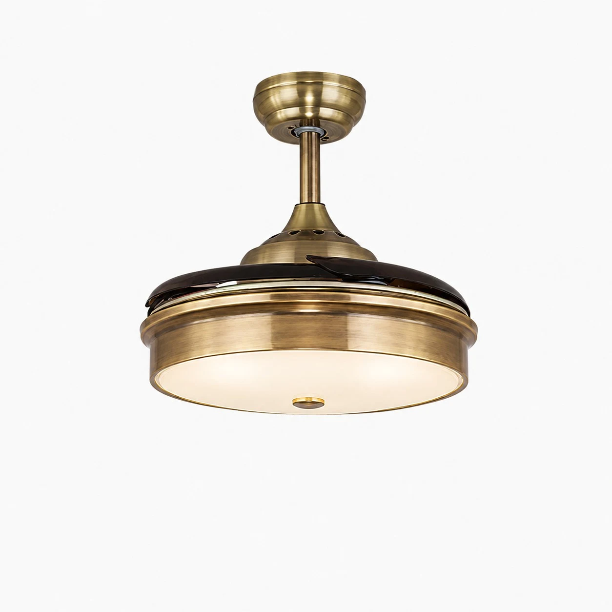 Ventilatore da soffitto retrattile in ottone anticato, stile A