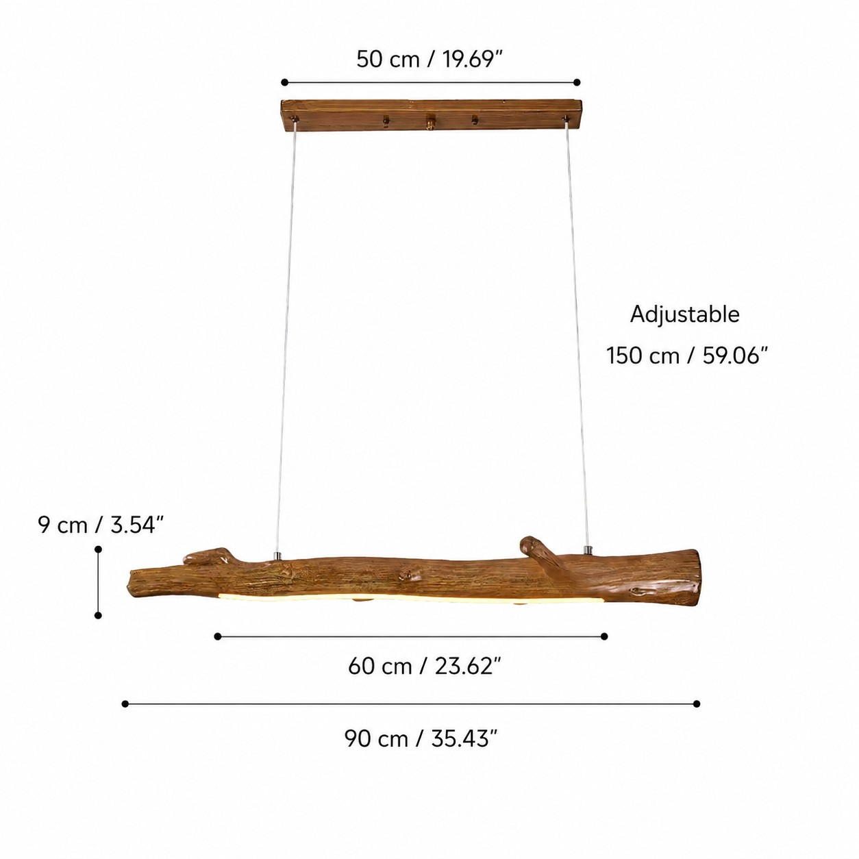 90 cm size diagram