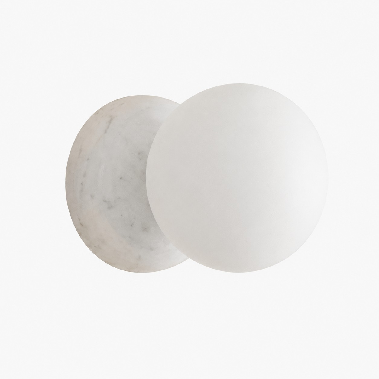 Marmeren globe wandkandelaar in Carrara wit marmer