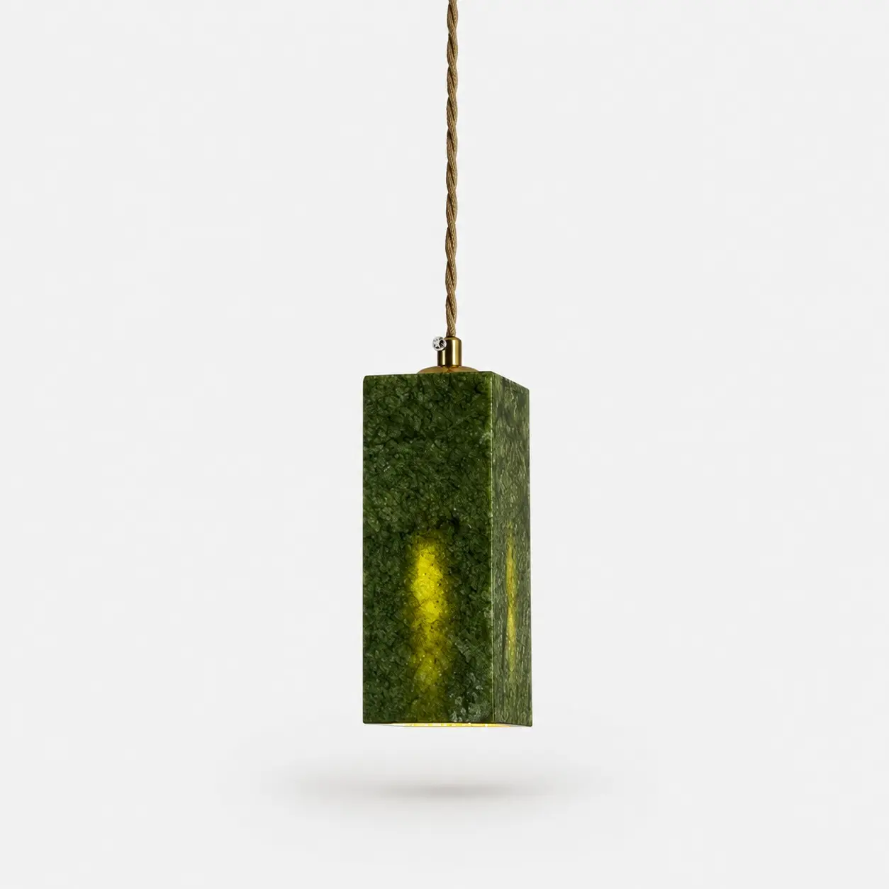 Lámpara colgante francesa vintage de jade verde