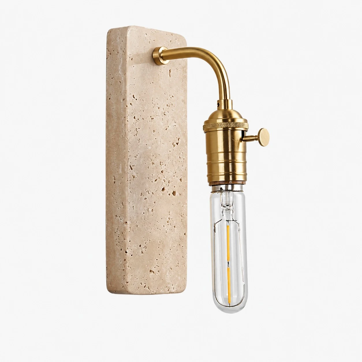Aplique de pared de travertino dorado