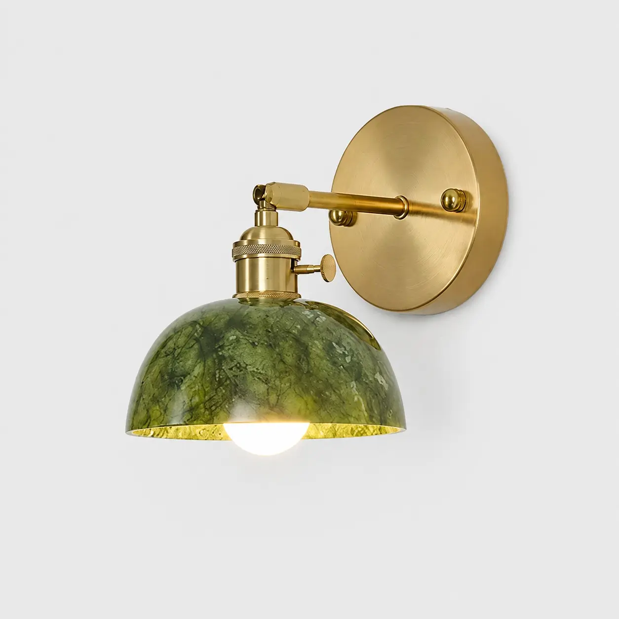Hemisphere knop grote groene stenen muurlamp