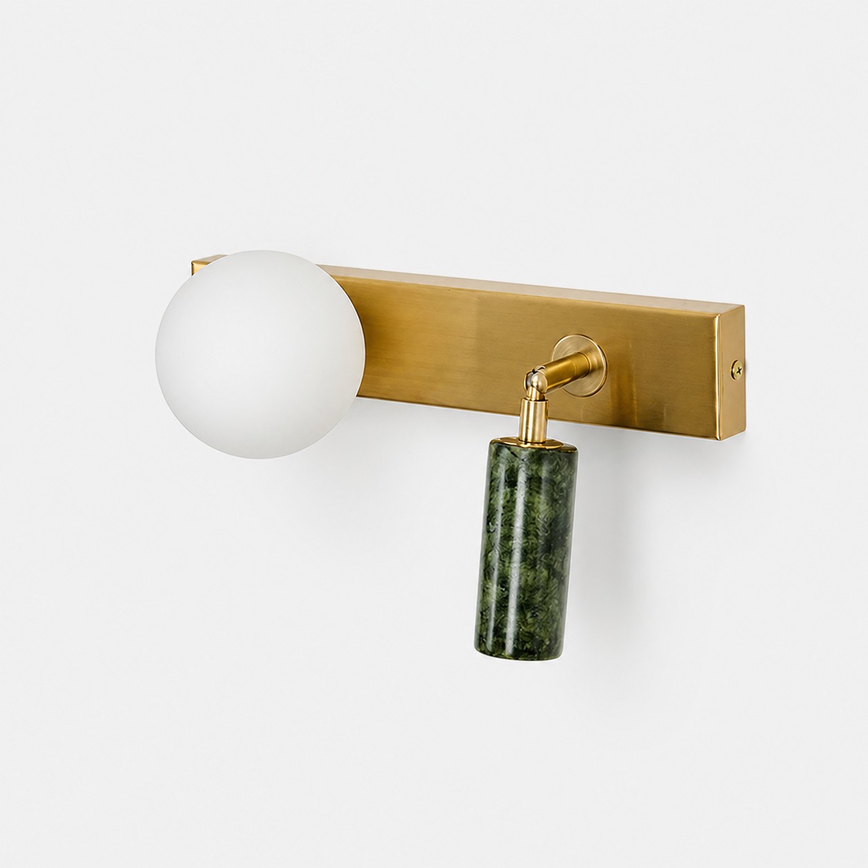 Applique murale double en jade vert et verre opale