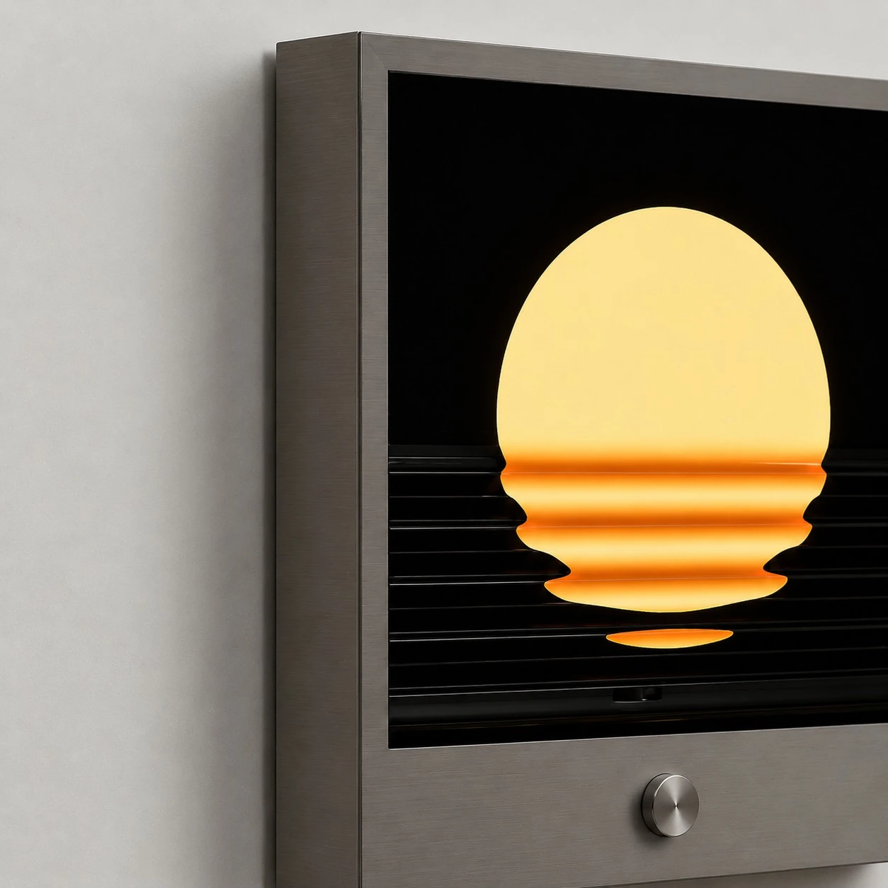 Vista frontal completa de la lámpara de pared Sunset Ripple.
