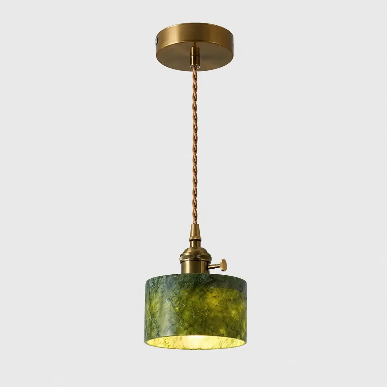 Luminária pendente em jade estilo botão