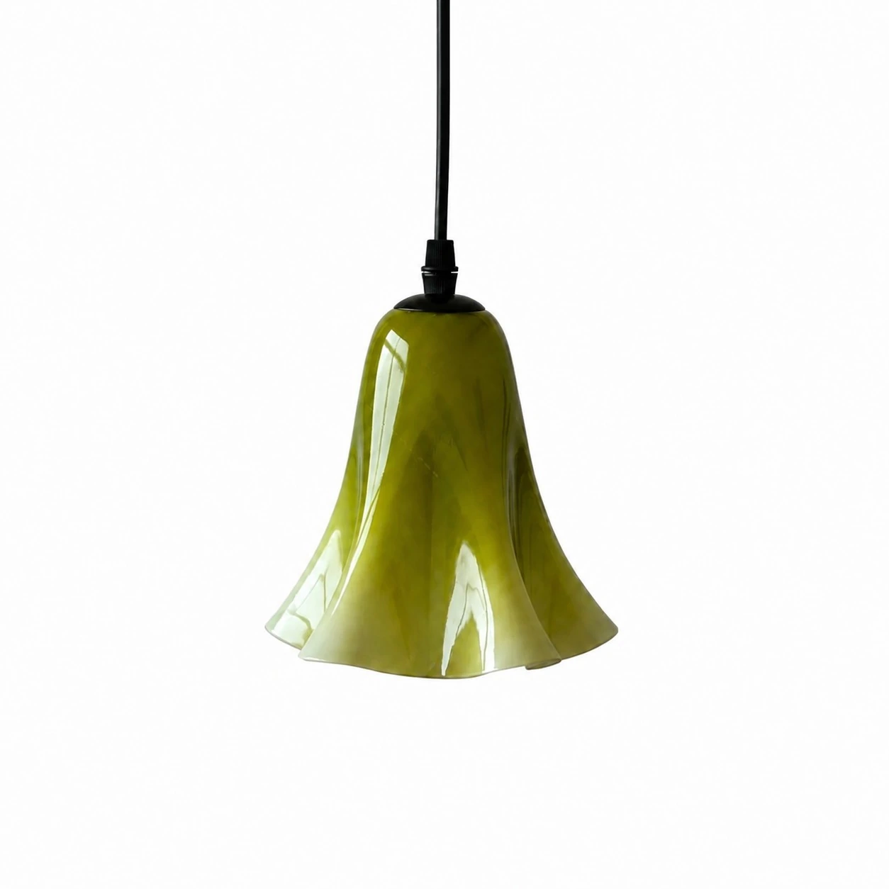 Luminária pendente de vidro verde degradê