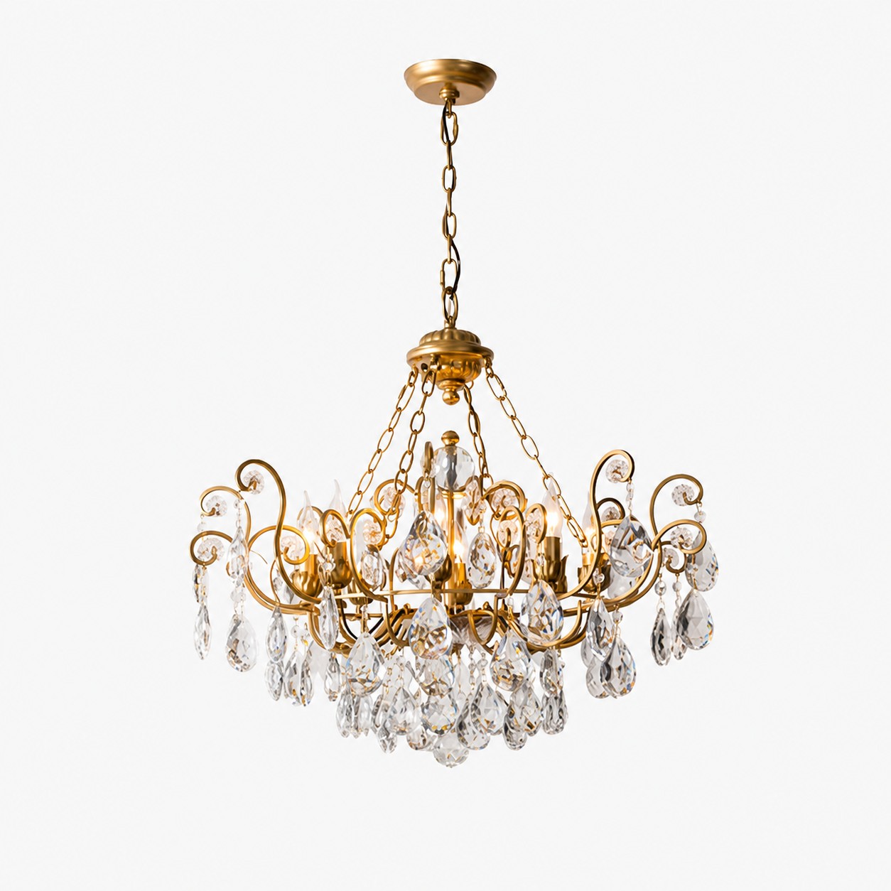Brass 8-Light chandelier