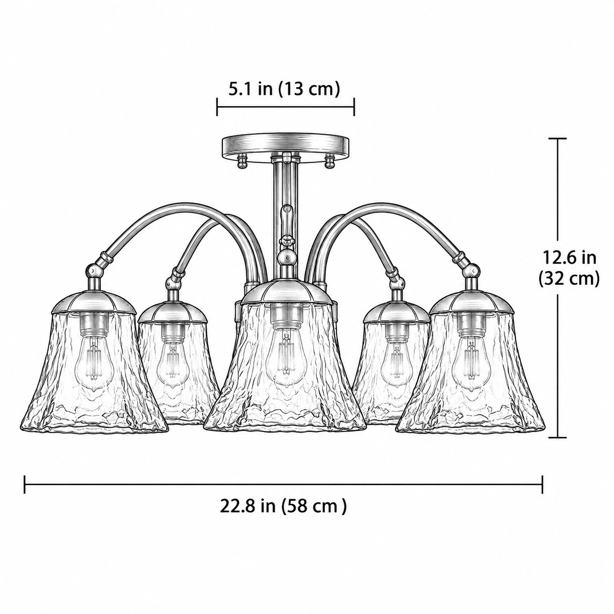 5 luzes