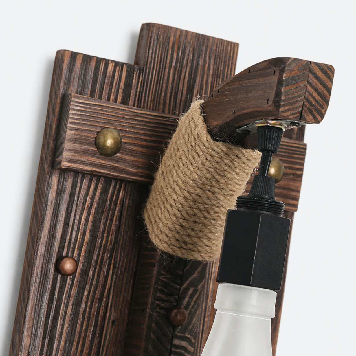 Envoltura de cuerda y vetas de madera envejecidas