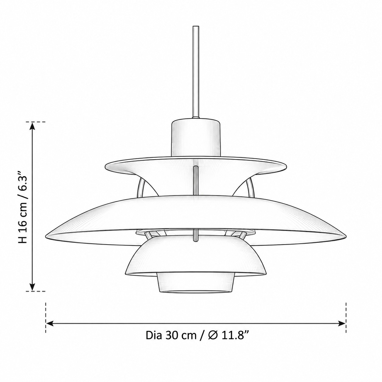 30 cm / 11.8" specification diagram