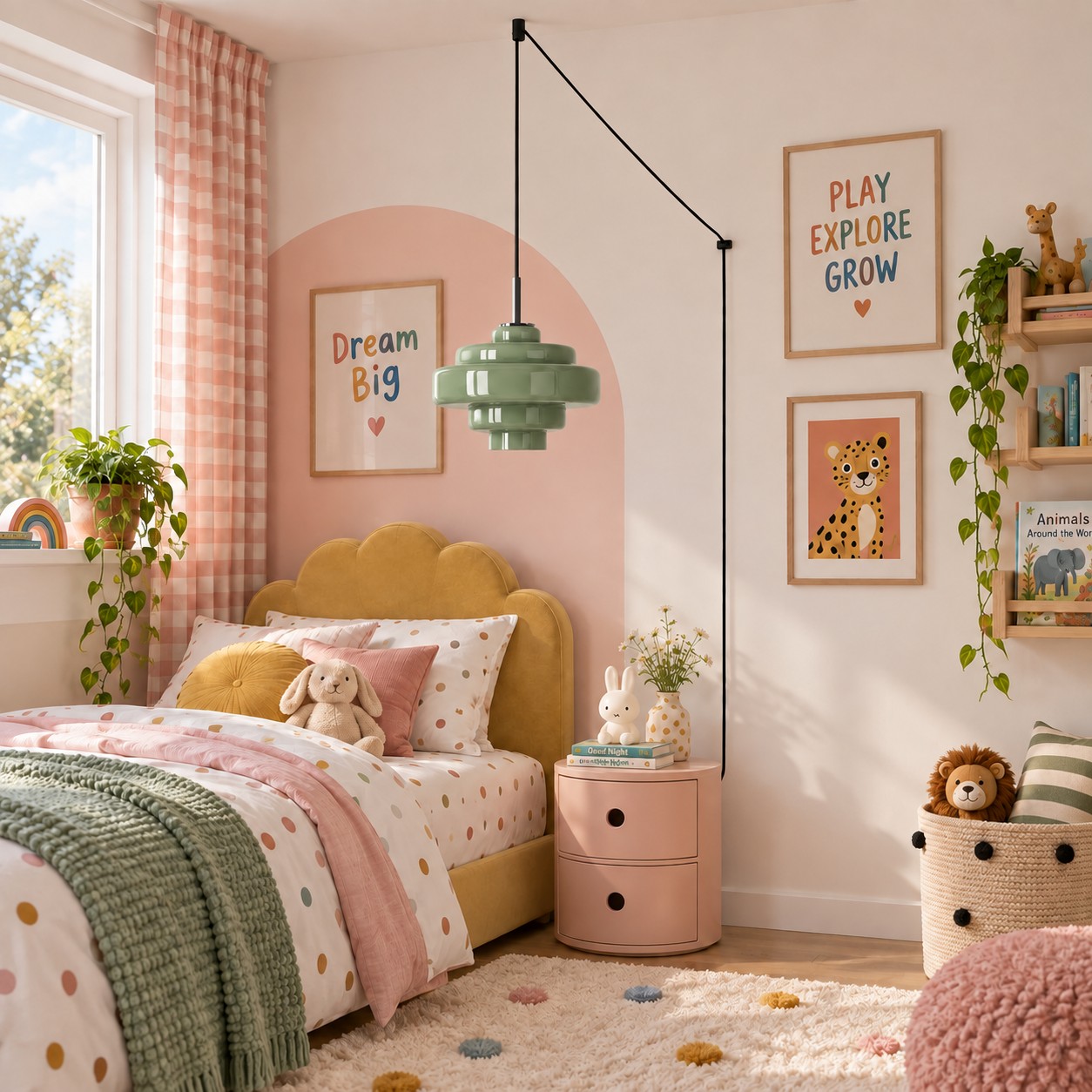 Millie pendant beside a bed