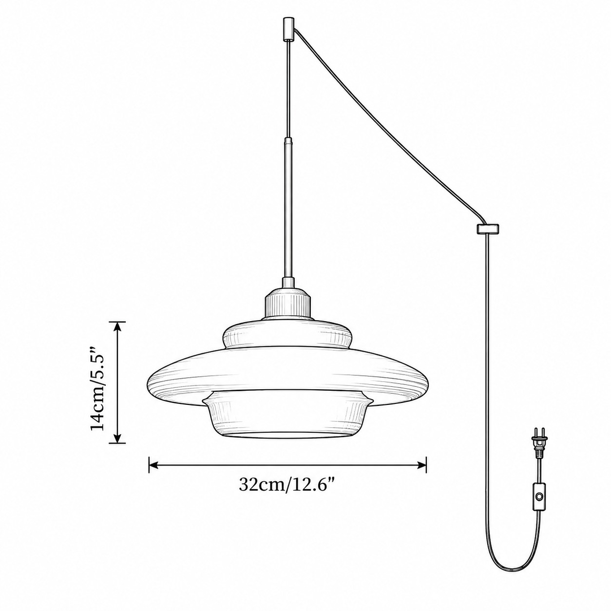 Stijl A: Diameter 32 cm x Hoogte 14 cm / ∅ 12,6″ x Hoogte 5,5″