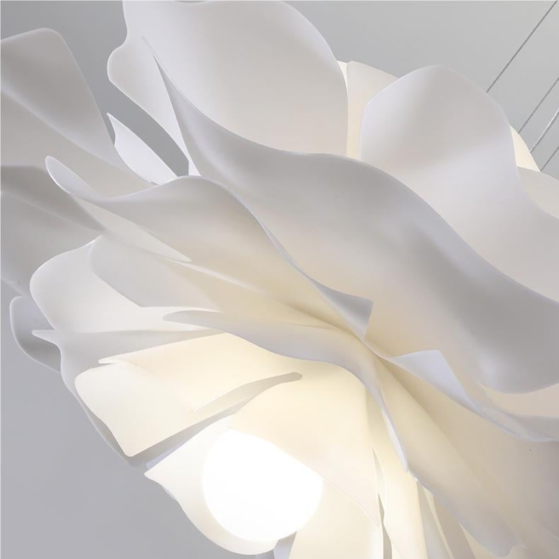 Close view of layered acrylic petals