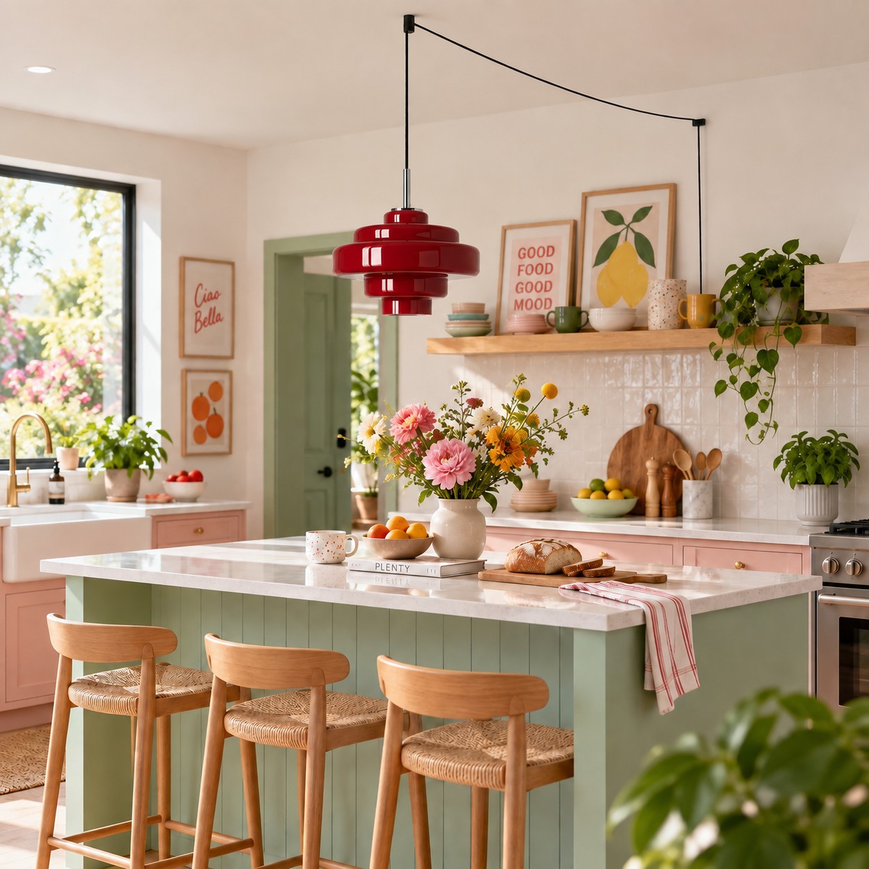 Millie pendant over a kitchen island