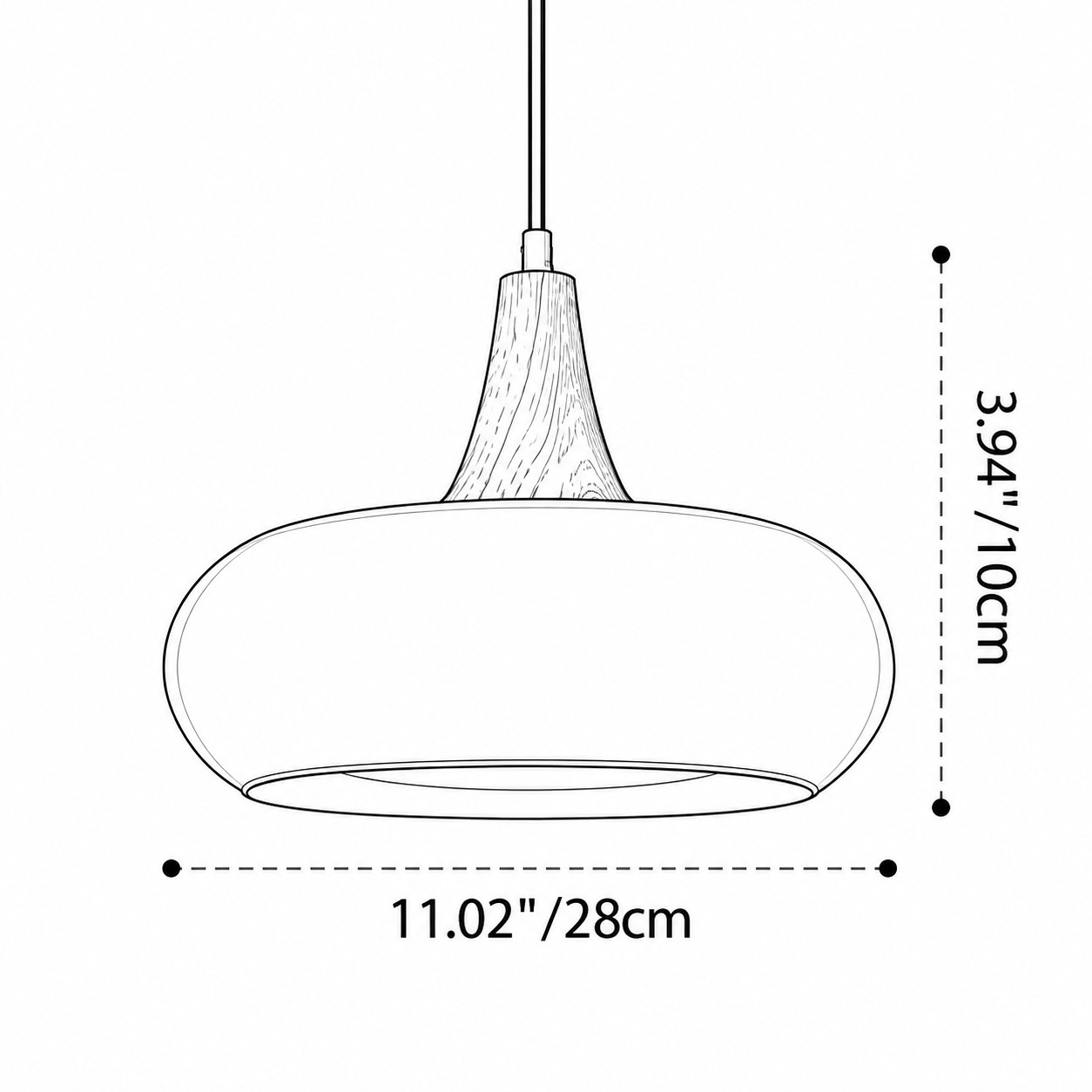 Size diagram Dia 28 cm &times; H 10 cm