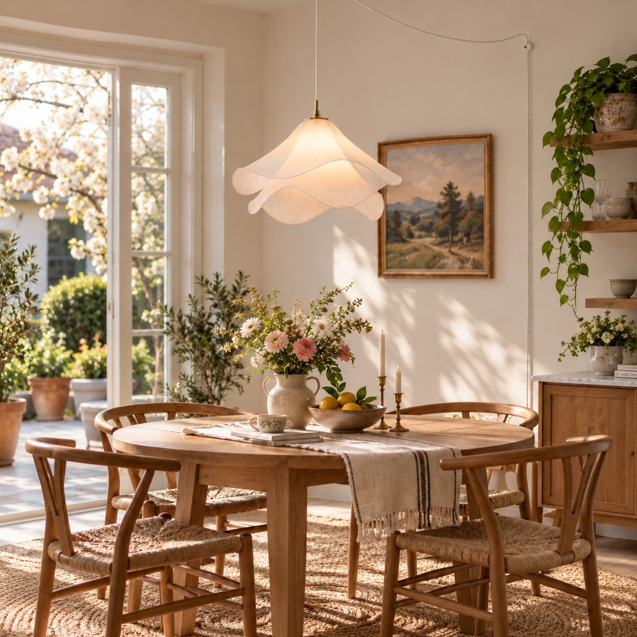 Ethereal Bloom pendant over a dining table