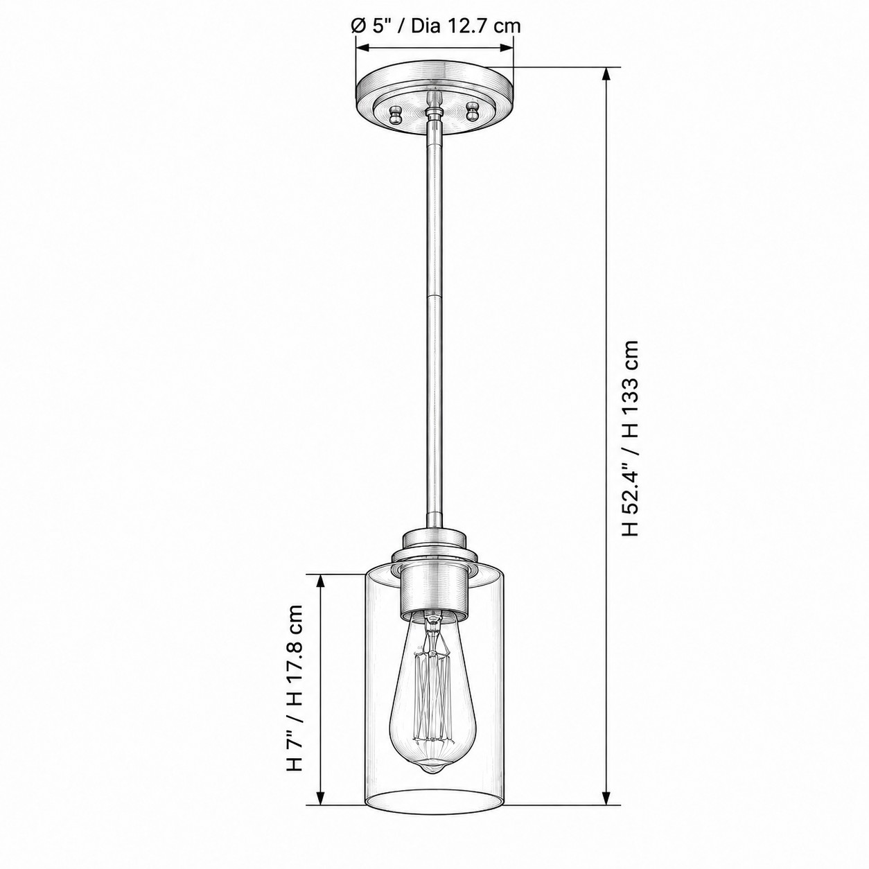 Maßzeichnung für Globus-Pendelleuchte 1 von 2" loading="lazy